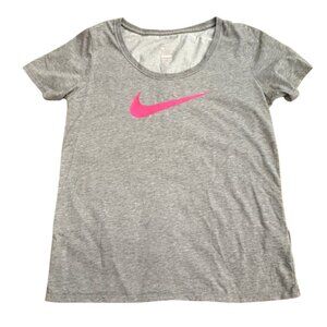 Nike Womens 'The Nike Tee' Dri-Fit short Sleeve T-Shirt-Gray-Size Medium-GUC